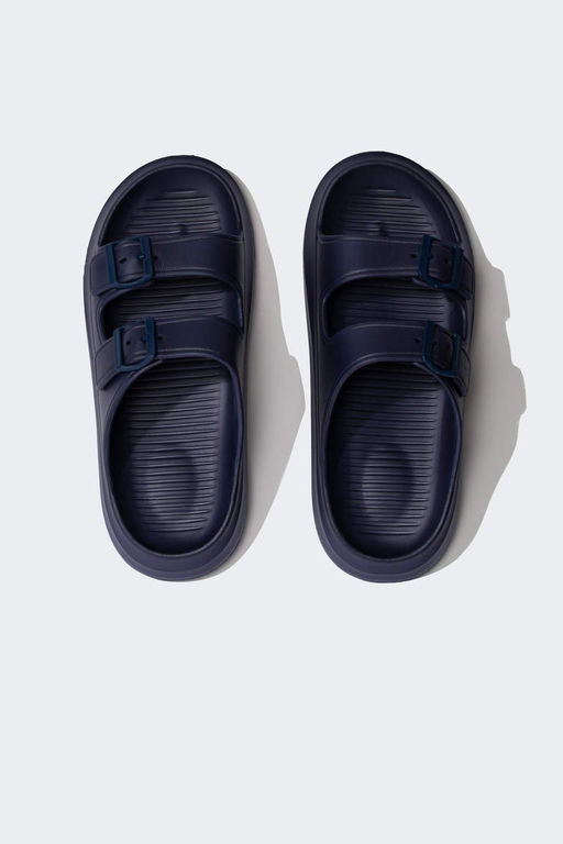 Мужские тапочки Eva на плоской подошве с двойной полосой - Defacto фото 6