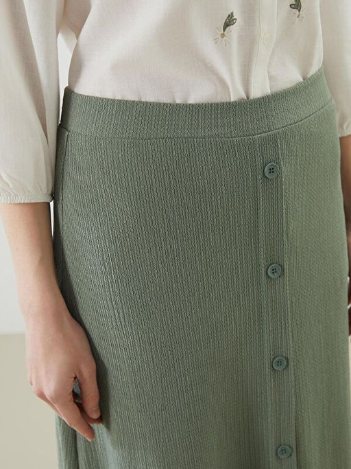 Beli Lastikli Dokulu A Kesim Kad?n Etek