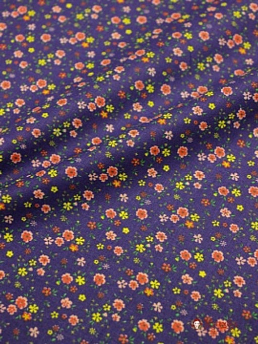 Ситец Цветики цв.чернильный, ш.0.95м, хлопок-100%, 100гр/м.кв