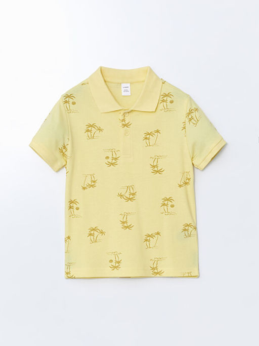 Polo Yaka Bask?l? Penye Erkek Bebek Ti??rt