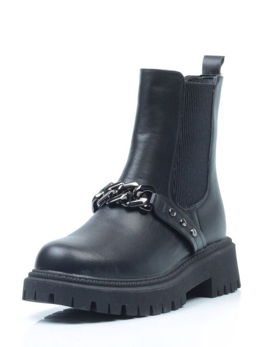 01-5272-1 BLACK Ботинки демисезонные женские (искусственная кожа, байка)