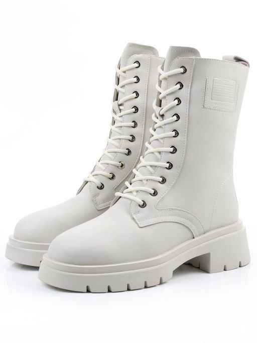 04-PAX86-2Z MILK WHITE Ботинки зимние женские (натуральная кожа, 100% шерсть)