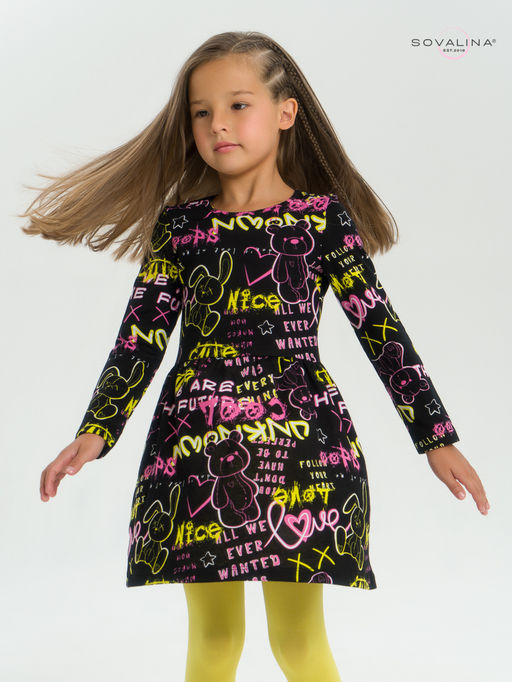 Платье Эля неоновые мишки - Sovalina фото 23