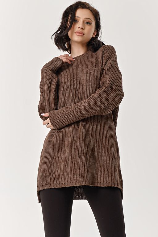 Туника вязаная горький шоколад