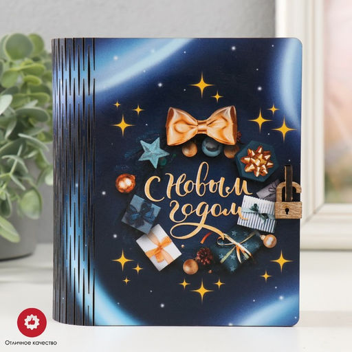 Копилка-книга для денег С Новым годом, для купюр, монет, 14?12?5 см