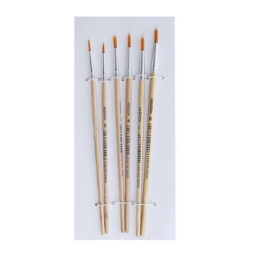 Набор кистей для рисования, нейлон, 6 штук: №1, 2, 3, 4, 5, 6, круглые, деревянная ручка, международный размер