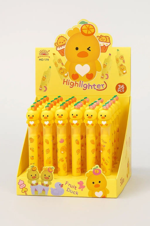 Маркер текстовыделитель 3 в 1 "Fruit duck"