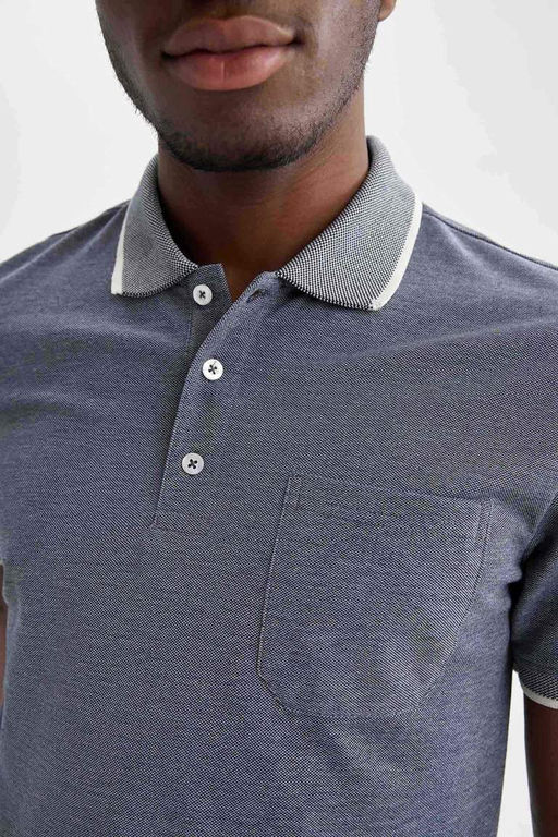 Футболка стандартного кроя с воротником поло и короткими рукавами - Defacto фото 4