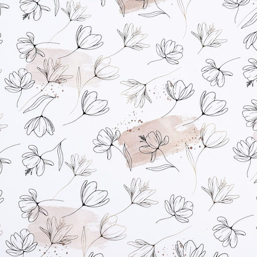 Цена за 10 шт. Бумага упаковочная, глянцевая  Цветочный нюд, 40?60 см