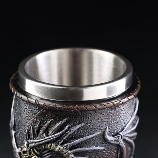 Бокал средневековый «Свирепый дракон», 200 мл, нержавеющая сталь, чёрный