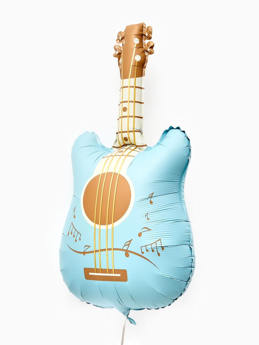 Цена за 3 шт. Воздушный шар фольгированный 35" «Голубая гитара»