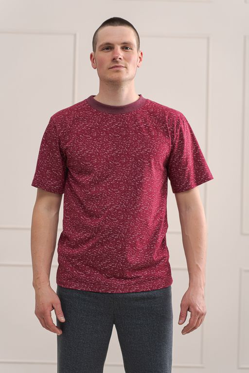 Футболка мужская из плотной кулирки Березка бордо - Амадэль фото 2