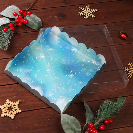 Цена за 5 шт. Коробка для печенья «Зимний лес», 18×18×3 см, Новый год