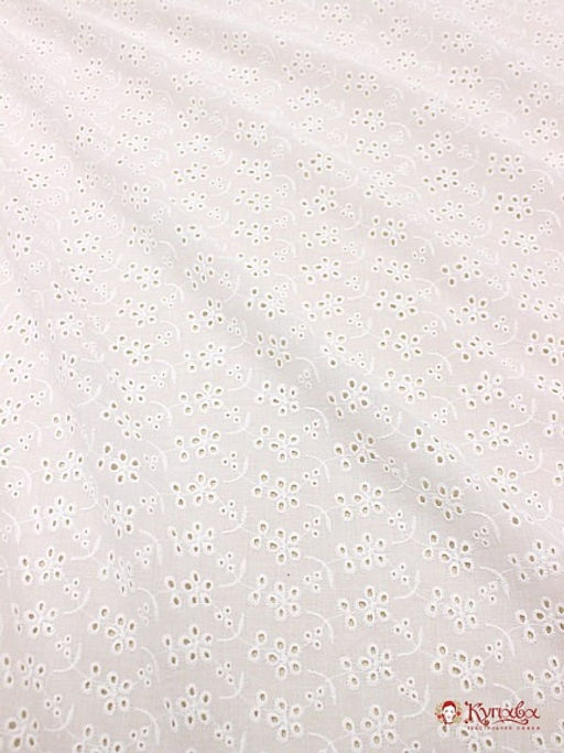 Шитье Летнее настроение цв.молочно-белый, ш.1.5м (выш.часть1.34м), батист, хлопок-100%, 80гр/м.кв - Купава фото 4