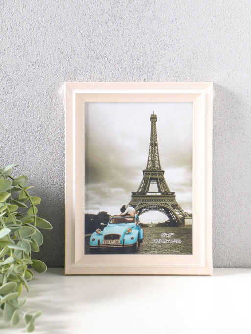 Фоторамка для фото 13×18 см «Остин», пластик, бело-бежевый, 21.5×16.5×1.5 см