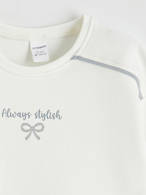 Bisiklet Yaka Soft Touch K?z ?ocuk Sweatshirt