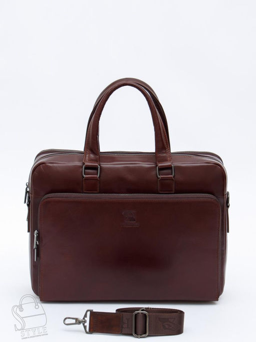 Портфель мужской кожаный 68001 brown Fuzhiniao