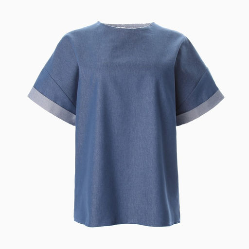 Футболка оверсайз женская MINAKU: Jeans Collection, электрик, размер 52