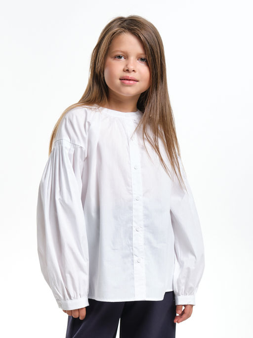 Нарядная блузка в школу UD 7980 голубой - Mini maxi фото 8