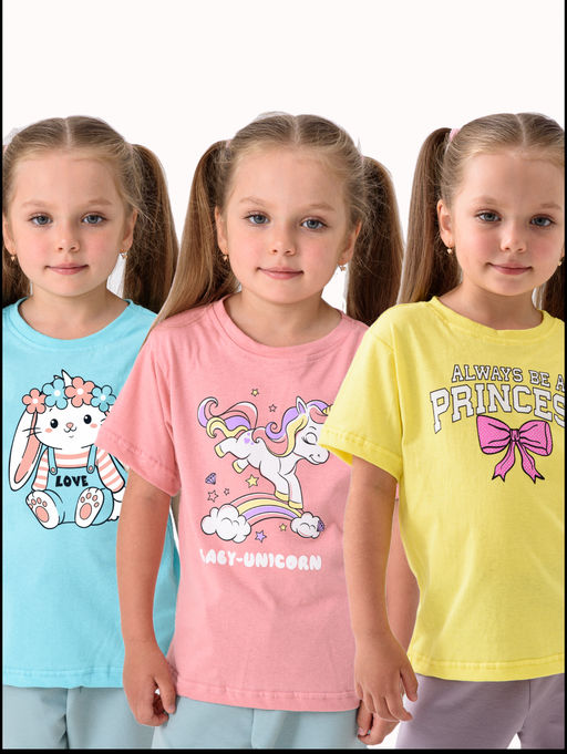 Набор-1:футболка для девочки 3 шт