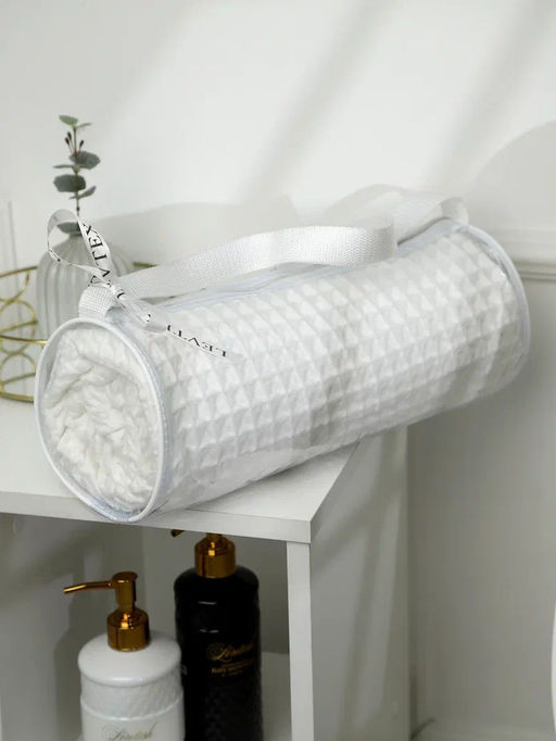 Набор банных вафельных полотенец в подарочной сумке, цвет белый