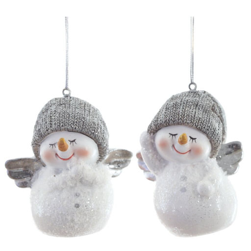 Фигурка декоративная подвесная "Снеговик", L5,5 W4,5 H7,5 см, 2в.