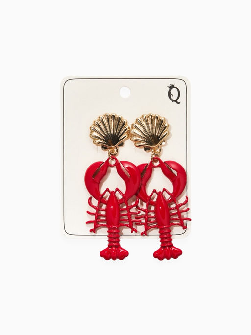 Серьги «Раки», красные в золоте