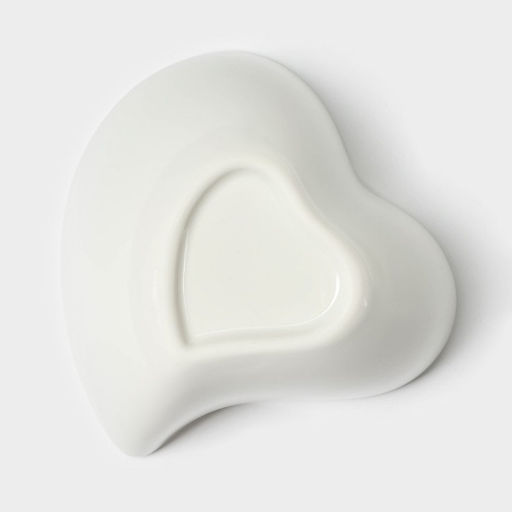Соусники BellaTenero Сердце, 125 мл, на бамбуковой подставке, набор 3 шт., керамика, белые