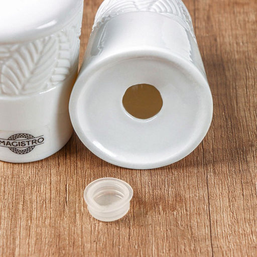 Набор для специй фарфоровый Magistro Сrotone, 2 предмета: солонка, перечница, 90 мл, 67,5 см, цвет белый  фото 9