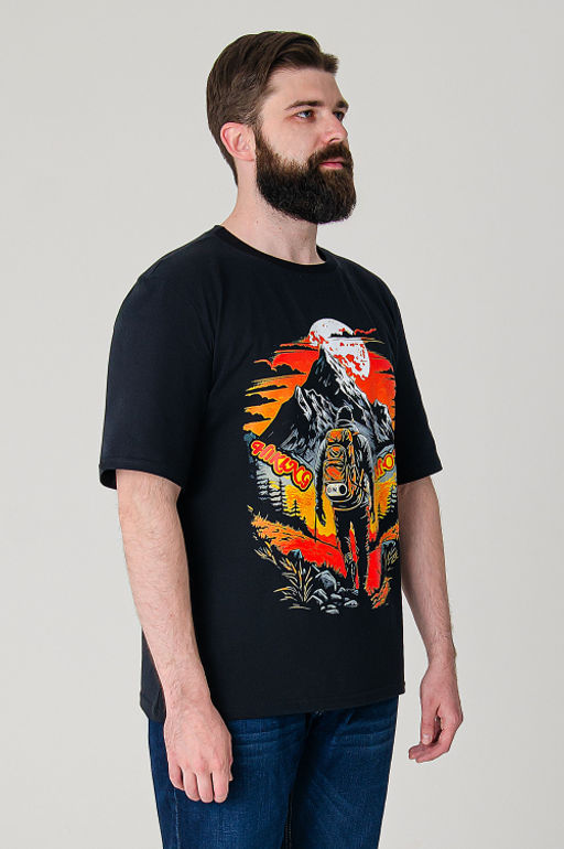 Арт. 614-147 Футболка мужская 50-60 (6 шт) Цвет:черный - Идеал фото 3