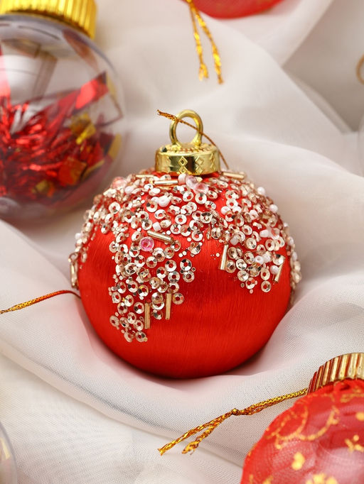 Ёлочные игрушки Капризы зимы, шары новогодние, d=6 см, 9 шт. красный - Зимнее волшебство фото 11