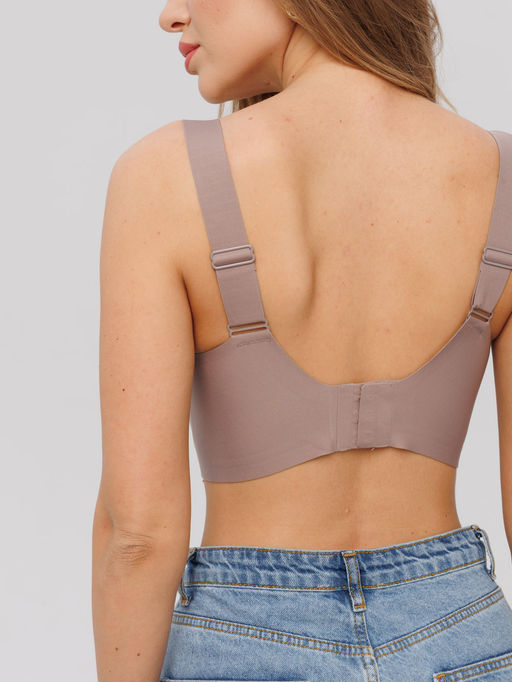 Топ бесшовный бескаркасный с вкладышами Lingeamo мокко ВТ-02 (18)  фото 4