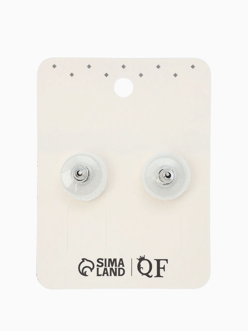 Цена за 2 шт. Серьги со стразами "Квадрат" 9*9мм, цвет белый в серебре