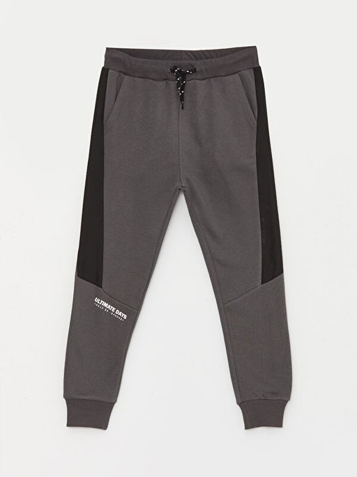 Beli Lastikli Bask?l? Erkek ?ocuk Jogger E?ofman Alt?