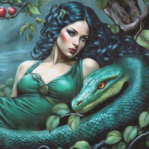 Цена за 5 шт. Декупажная карта «Женщина со змеей», плотность 45 г/м², формат А4