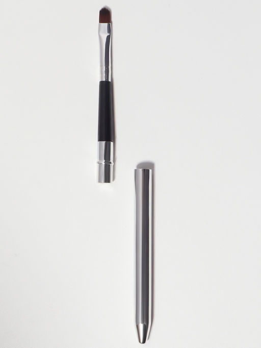 Цена за 2 шт. Кисть для макияжа, компактная, 17.5 см, чёрная, серебристая