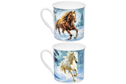 Набор 2 кружек 310 мл 11,5*8,5*9 см Лошадь в снегу, фарфор - Elan gallery фото 6