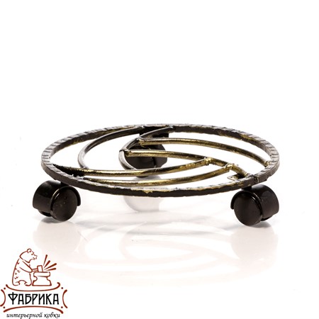 Подставка для цветов 12-004 напольная на колесах - Фабрика интерьерной ковки фото 2