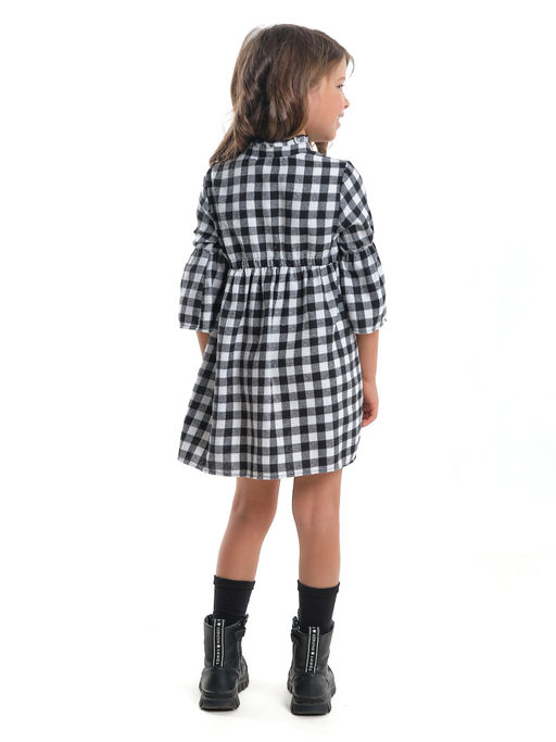 Платье для девочки клетка нарядная детская одежда малышам UD 7877 черная клетка - Mini maxi фото 2