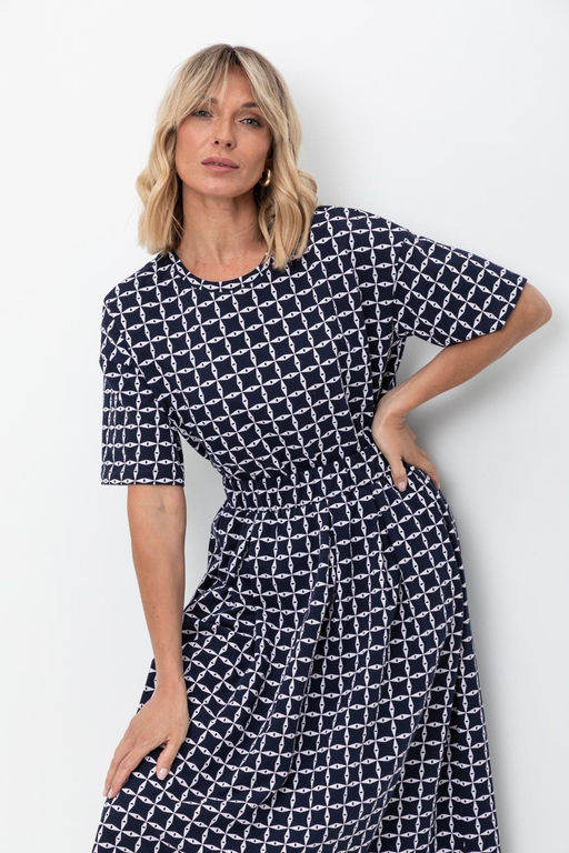 VERY NEAT _ ЕВТ 7013/индиго,морская клетка юбка жен фото 4