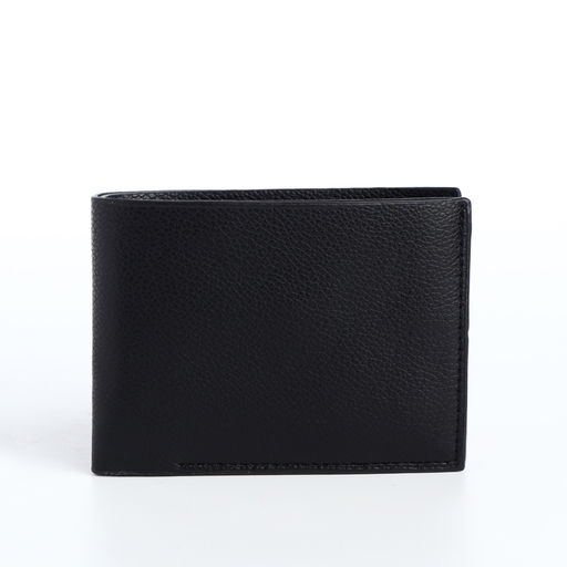 Портмоне мужское без застёжки, отдел для карт, монет, чёрное