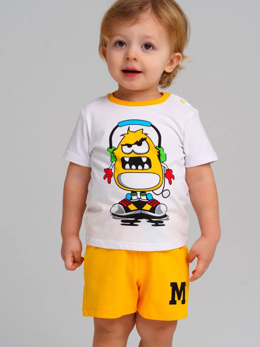 12419099 Комплект детский трикотажный для мальчиков: фуфайка (футболка), шорты - Playtoday фото 2