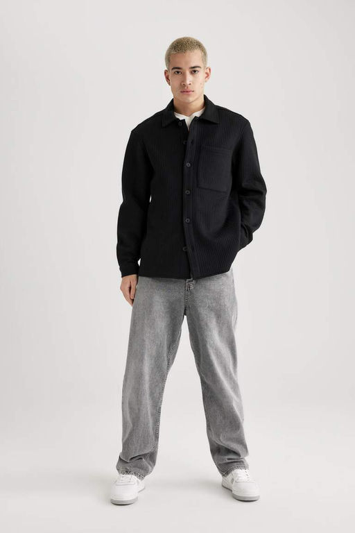 Стеганая куртка-рубашка стандартного кроя с длинными рукавами - Defacto фото 5