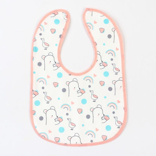 Цена за 10 шт. Нагрудник детский Крошка Я (фасовка 10 шт., розовая окантовка)  фото 2