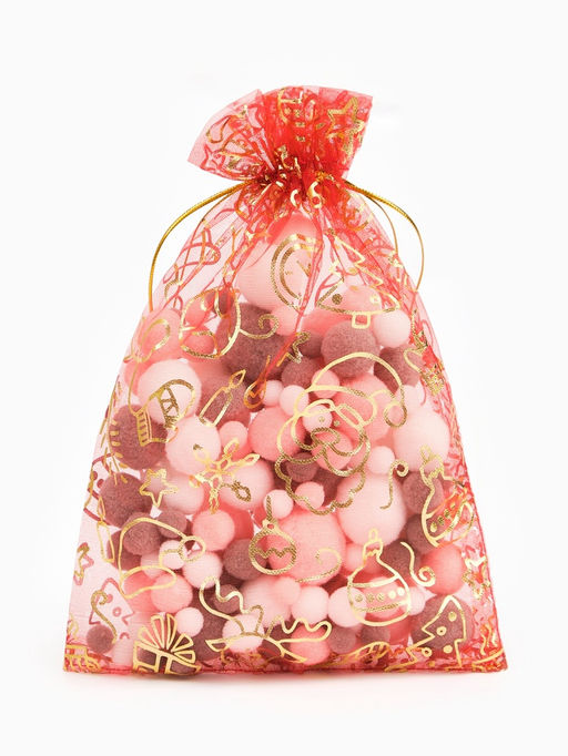 Цена за 20 шт. Мешочек подарочный органза С Новым годом!, 16?24 см