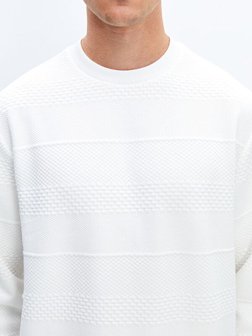 Bisiklet Yaka Uzun Kollu Erkek Sweatshirt