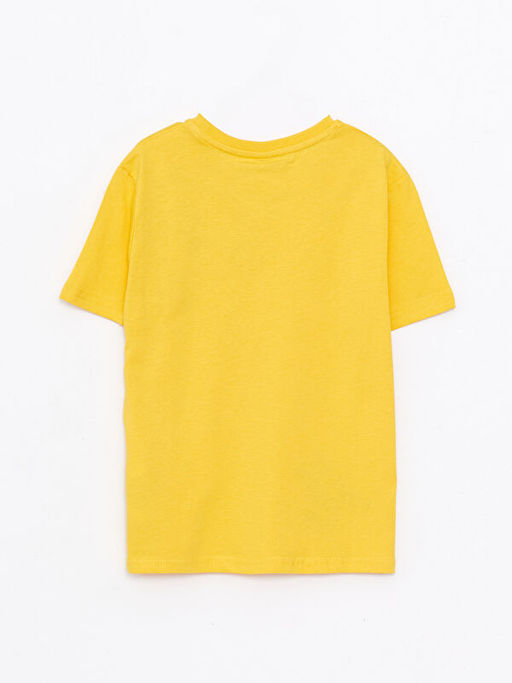 Bisiklet Yaka Bask?l? K?sa Kollu Pamuklu Erkek ?ocuk Ti??rt - Waikiki фото 2