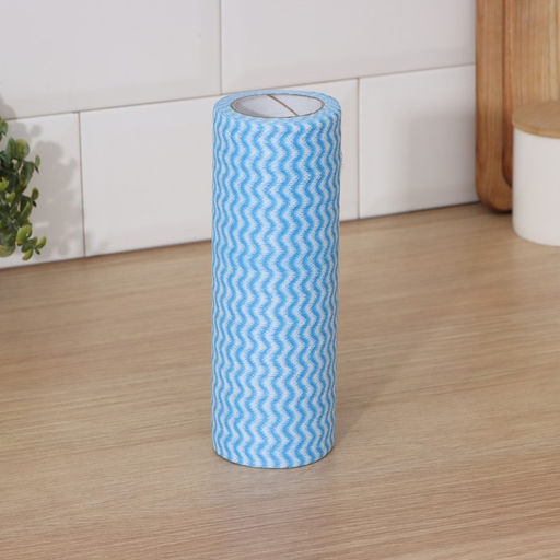 Салфетки для уборки Доляна, рулон, многоразовые, безворсовые, 45 шт., 20×20 см, цвет голубой