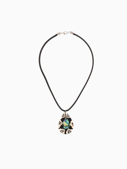 Кулон «Капля», 25.5 см, ракушка, чёрно-белый