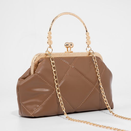 Сумка-клатч на фермуаре, цвет коричневый - Simaland фото 3